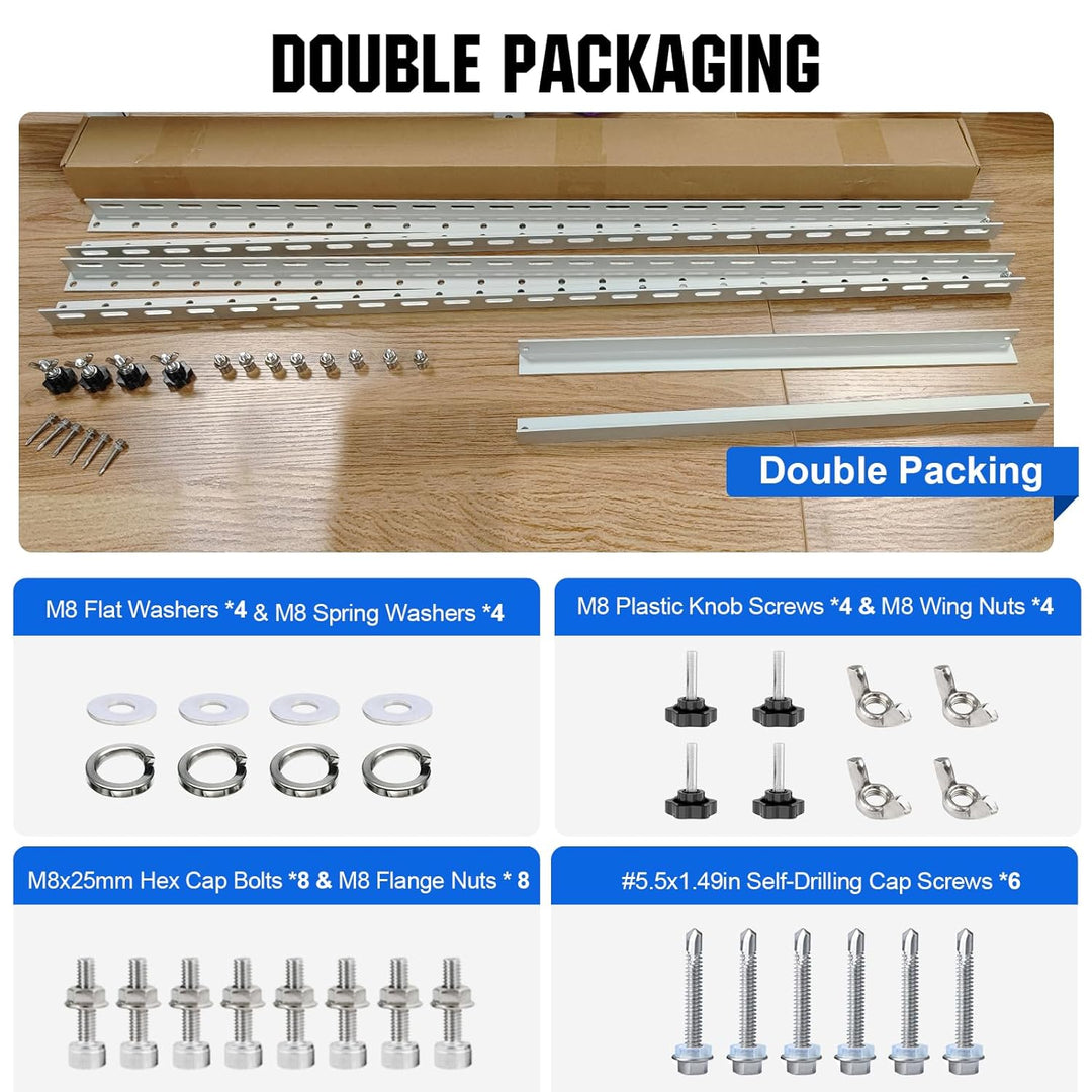 ECO-WORTHY 45in Solarpanel Halterung, 114cm Solarmodul Halterung, Halterung Balkonkraftwerk für 100W