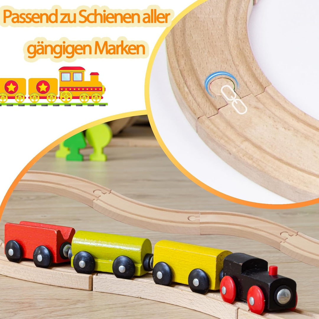 Holzeisenbahn Schienenset, Kompatibilität mit Allen Holzeisenbahn Zubehör und Holzschienen, robust l