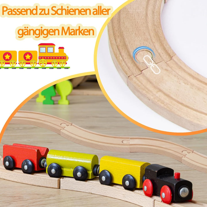 Holzeisenbahn Schienenset, Kompatibilität mit Allen Holzeisenbahn Zubehör und Holzschienen, robust l