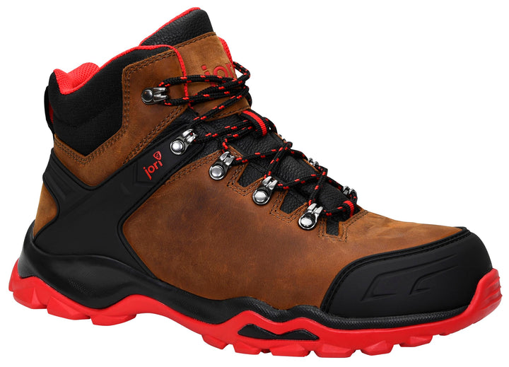 JORI Sicherheitsschuhe jo_POWERFUL brown Mid S3, Damen und Herren, Leder, Stahlkappe, leicht, klassi
