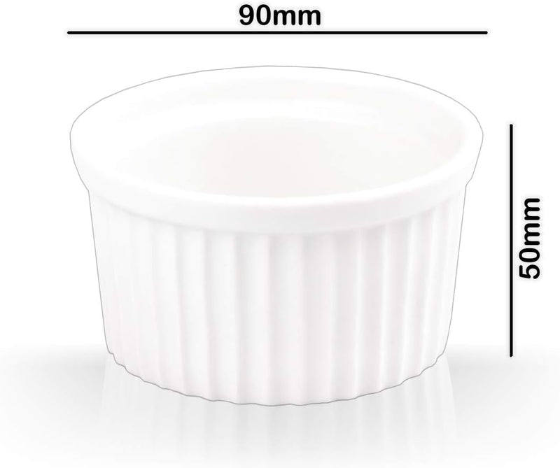 6x Schälchen Ø 9cm aus Keramik Ofenfest Creme Brulee Dessertschale Pasteten Tapas Soufflé Auflauf Fö