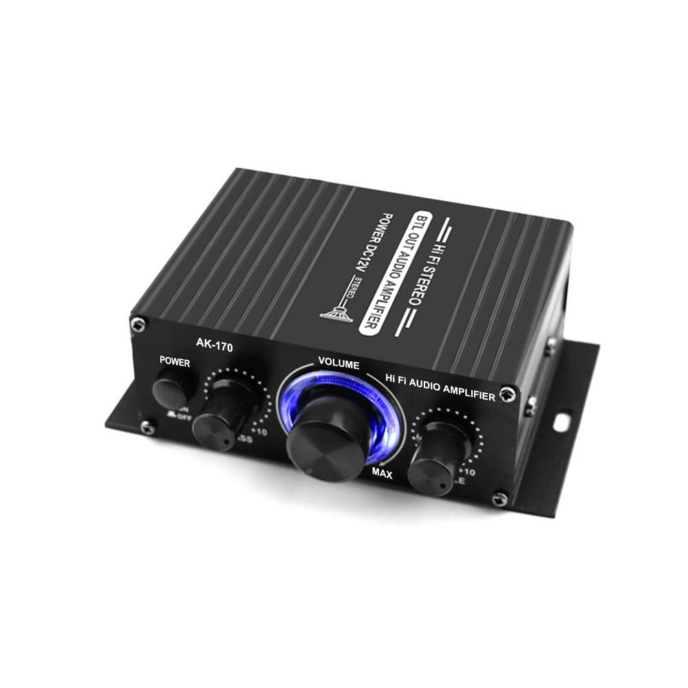 AK170 12 V Mini o Endverstärker Digital o Receiver AMP Zweikanal 20 Watt + 20 Watt Bass Höhen Lautst