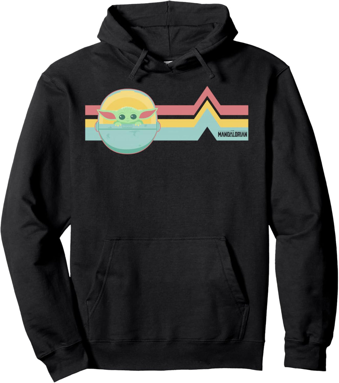 Star Wars The Mandalorian The Child Retro Rainbow Cartoon Pullover Hoodie