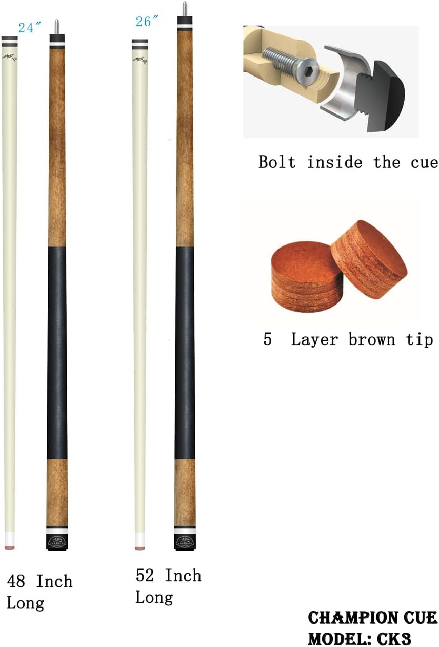 2022 New Champion Sport Co 106,7 cm, 121,9 cm oder 132,1 cm Billardqueue-Stick Junior-Grösse (121,9