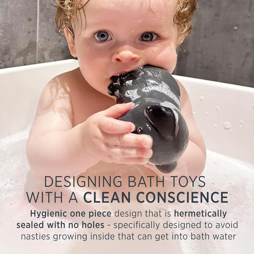 HEVEA Bath Buddy Welpe - Interaktives Badespielzeug für Kinder, Hygienisch & Sicher, 100% Naturkauts