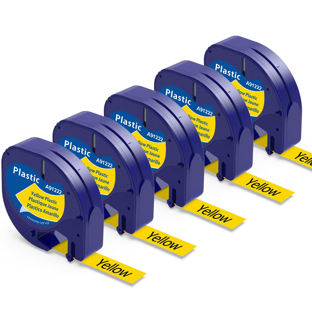 Wonfoucs kompatibel mit Dymo Letratag Etikettenband, kompatibel mit Dymo Etikettenband 12mm x 4m, Be
