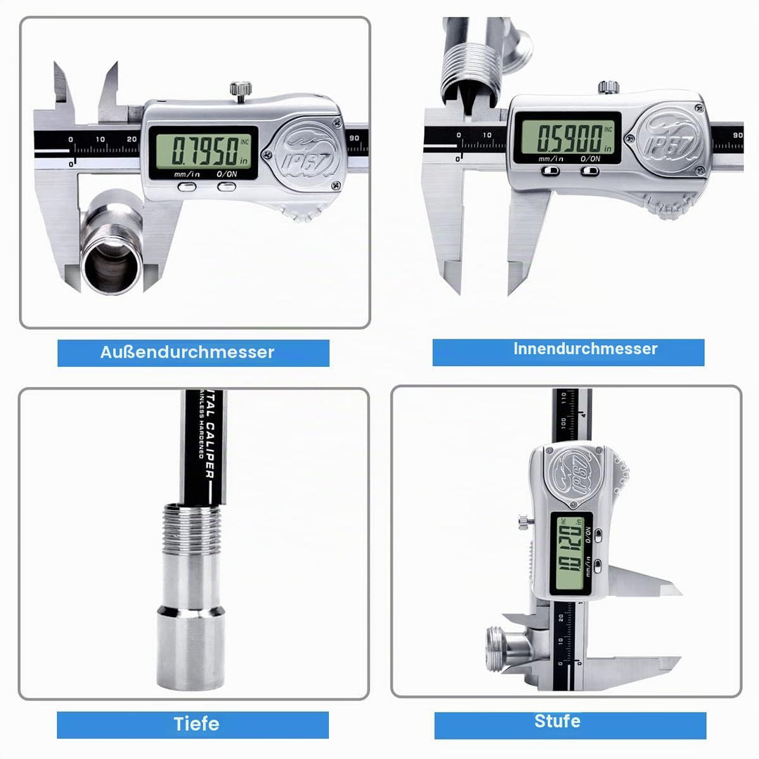 Kynup IP67 Wasserdichter Messschieber Digital, 150mm Schieblehre mit Absoluten Origin, Schieblehre D