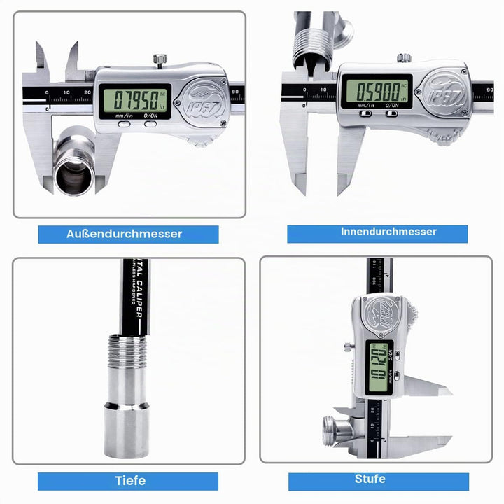 Kynup IP67 Wasserdichter Messschieber Digital, 150mm Schieblehre mit Absoluten Origin, Schieblehre D