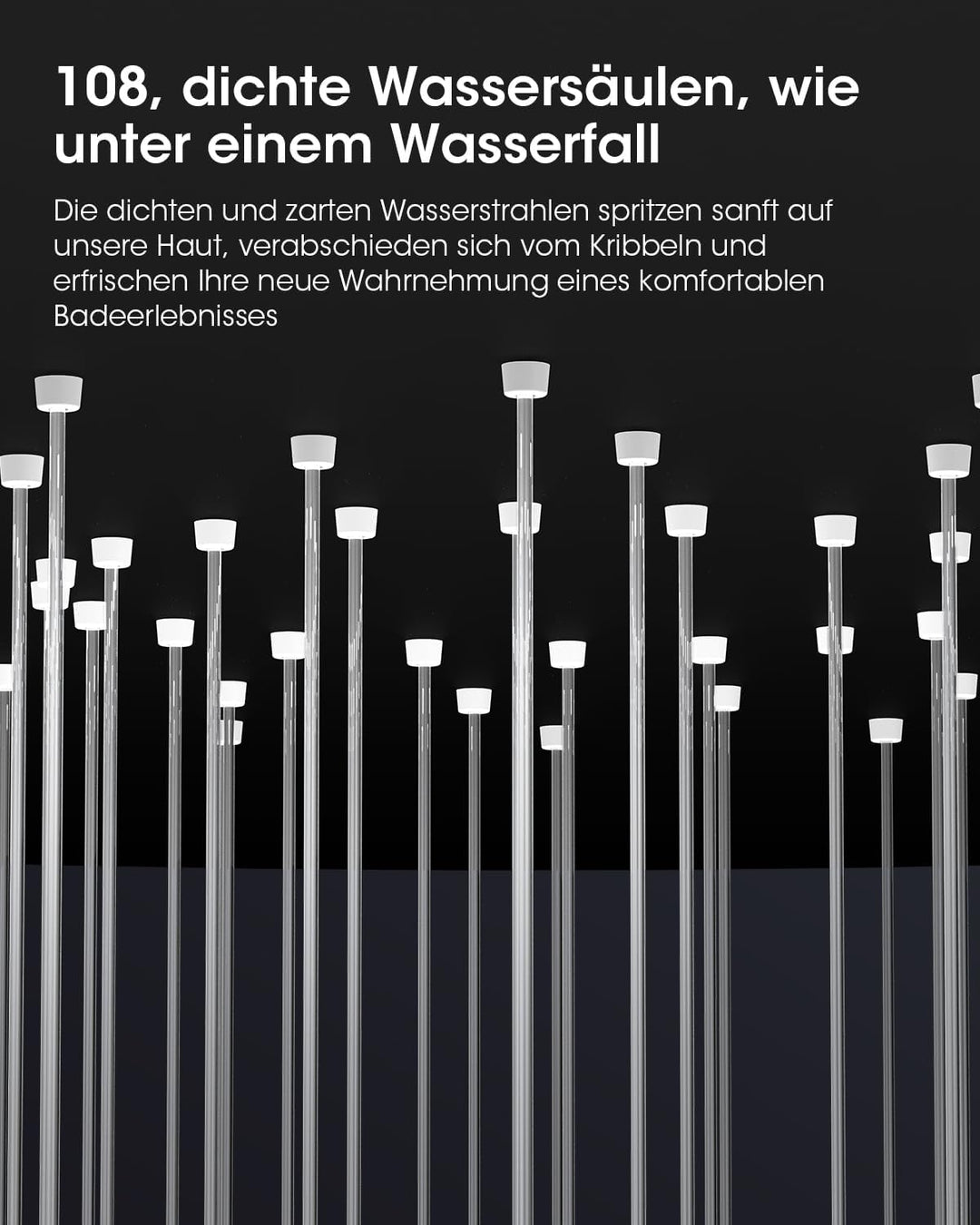 FASDUNT Duschkopf mit Schlauch 2M Wassersparend Duschkopf (Wassereinsparung von 49%), 5 Strahlarten,