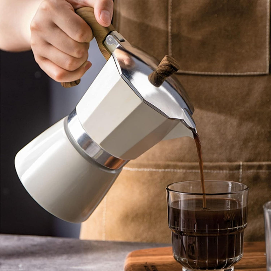Espressokocher für den Herd, 3 Espressotassen, Mokkakanne – 142 ml, manuelle kubanische Kaffee-Perko