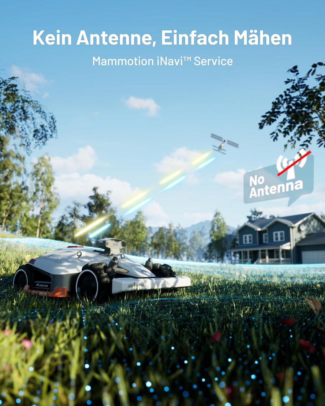 MAMMOTION LUBA 2 AWD 5000X Mähroboter ohne Begrenzungskabel, NetRTK+Vision, Keine RTK-Antenne erford