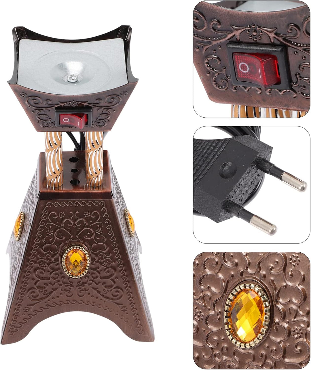 STOBOK Bakhoor Brenner Elektrischer Brenner Oud Weibischsee Brenner - Censerhalter Antiquitäten Bakh