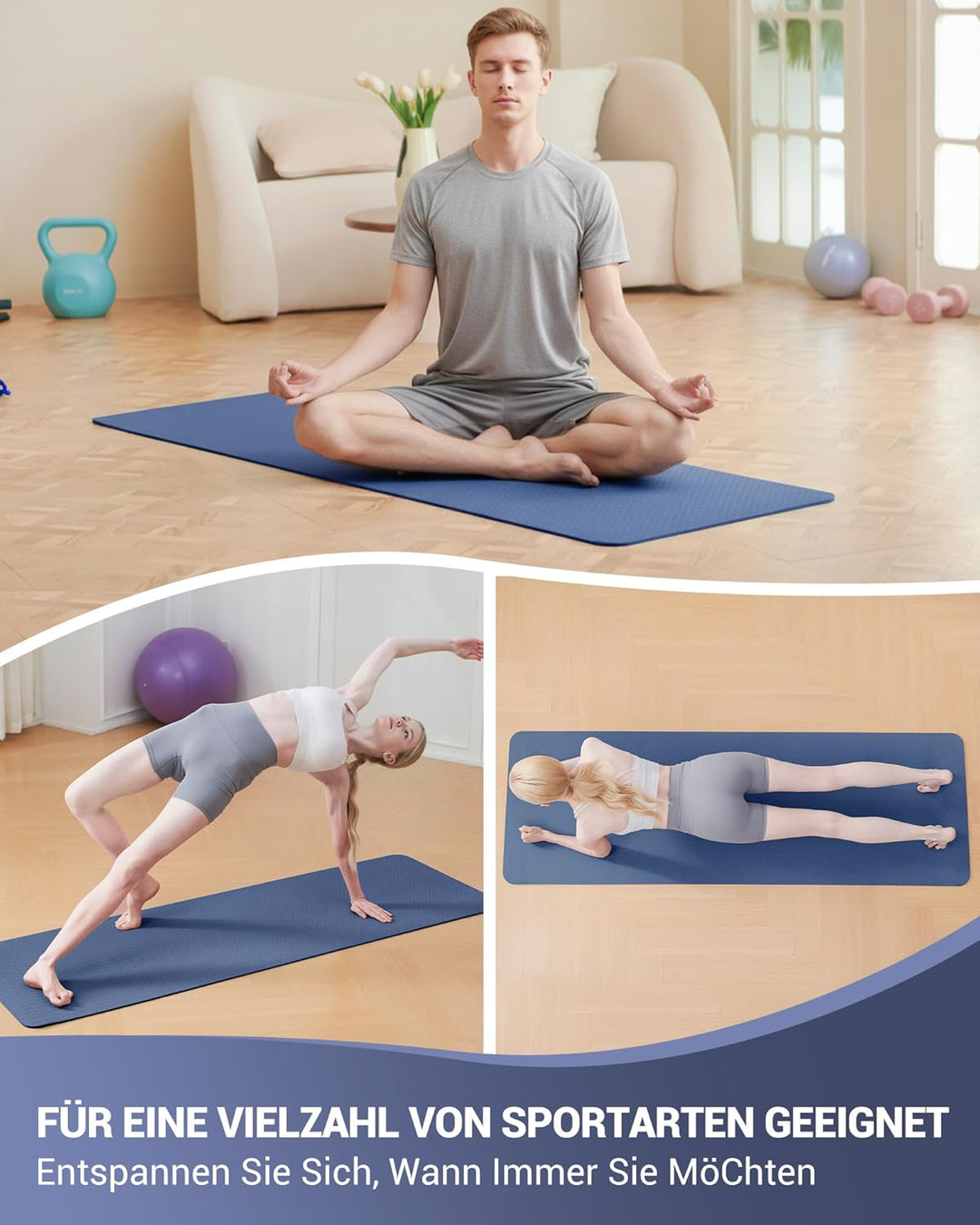 Good Nite Yogamatten Für Frauen Rutschfeste Strukturierte Oberflächen Gymnastikmatte Yoga Matte Dick