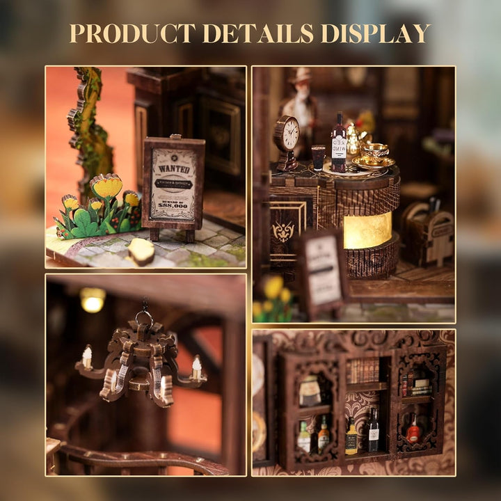 LUMYCE Book Nook Kit für Erwachsene Holzpuzzle DIY Miniatur Haus 3D Puppenhaus - Buchstütze für Büch