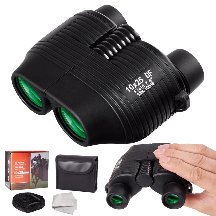 10x25 Kompakt Fernglas Anfänger Erwachsene Ferngläser Klein mit Nachtsicht Schwachem Licht Klare Fal