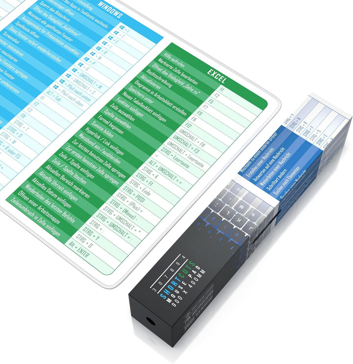 TITANWOLF - XXL Speed Gaming Mauspad 900 x 400mm - Excel Windows Outlook Word Shortcut Tastenkürzel