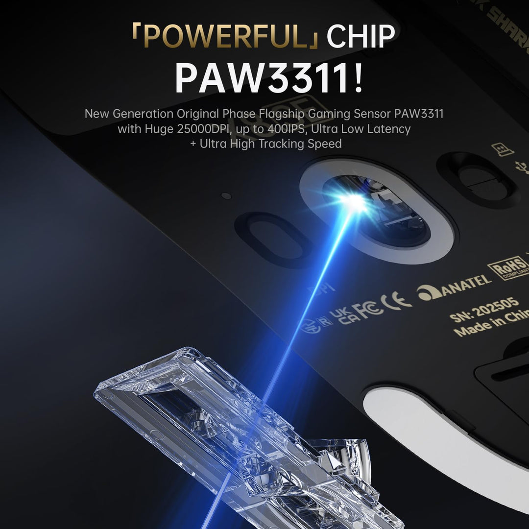 ATTACK SHARK X8SE Mouse for Large Hand, 55g Superlight, PixArt PAW3311 Gaming Sensor, BT/2.4G Wirele