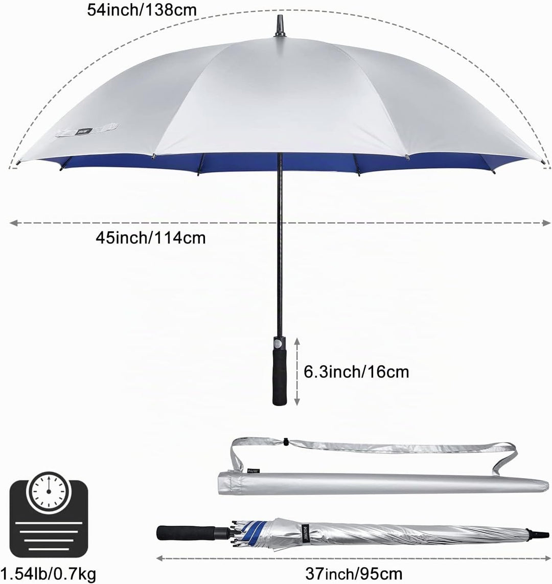 G4Free 54/62 Zoll Golfschirm Regenschirme Silberbeschichtet Sonnenschutz Grosse Winddicht Wasserdich
