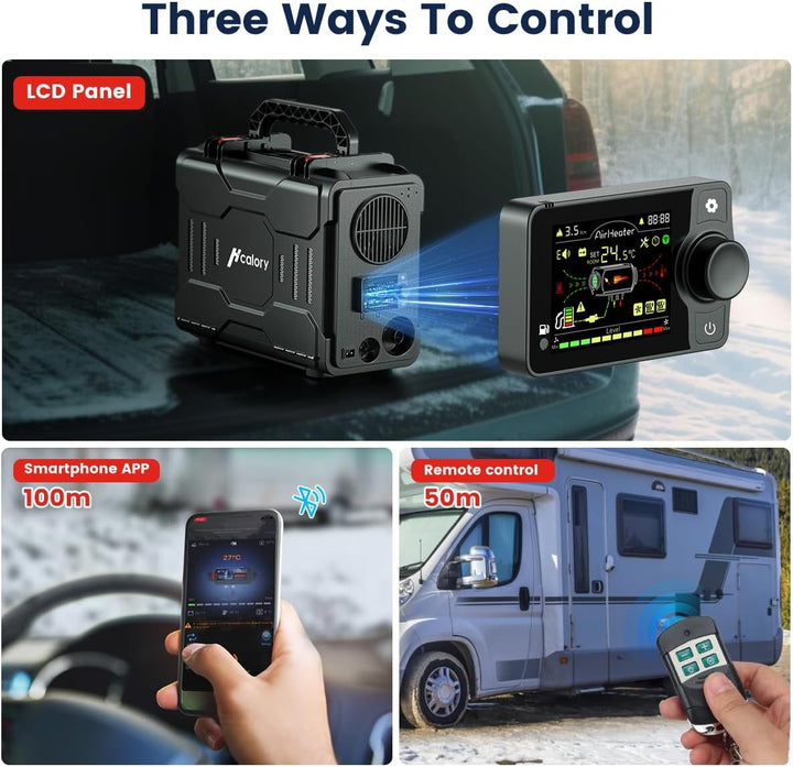 HCALORY 12V/24V Tragbare Diesel-Standheizung, 8KW All-in-One Diesel Luftheizung, Bluetooth APP-Steue