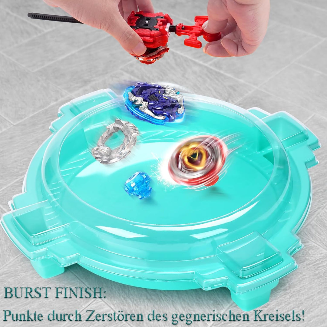 Burst Kreisel Arena Battle Set - 6 Kampfkreisel, 2 Launchers und Stadium, Battle Kampfarena für Kind