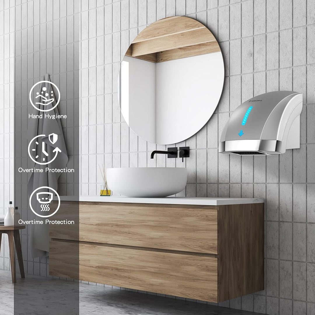 modunful Automatischer Handtrockner Elektrischer Wandmontage Infrarotsensor Händetrockner für Badezi