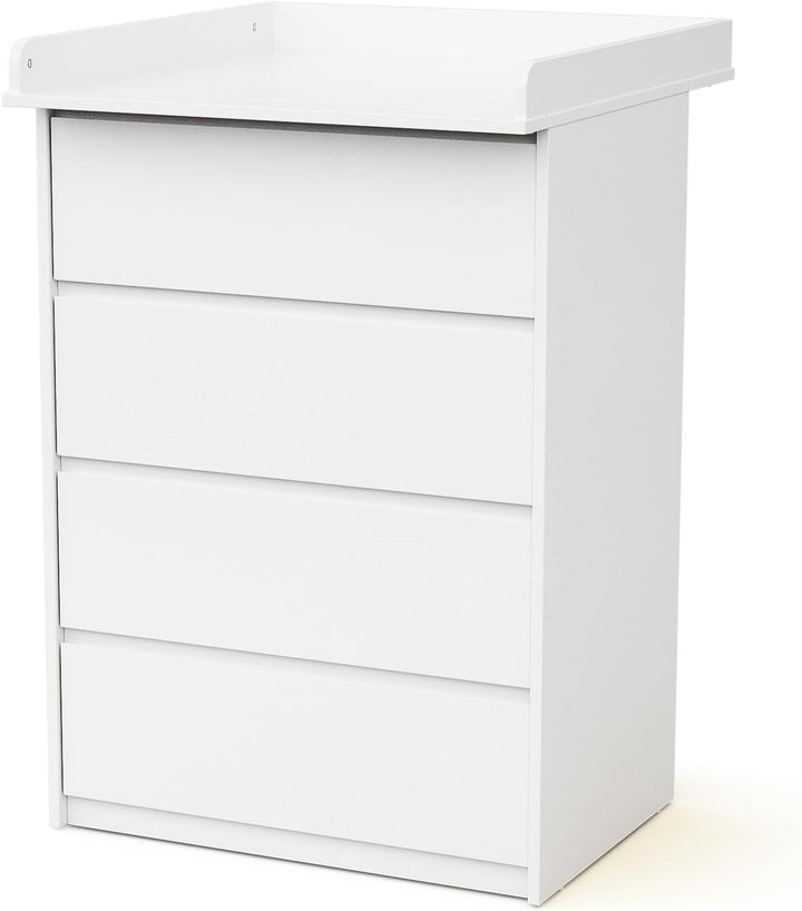 Webaby - Babykommode mit 4 Schubladen und Wickeltisch aus Holz, 70 cm UNO - Weiss, Weiß
