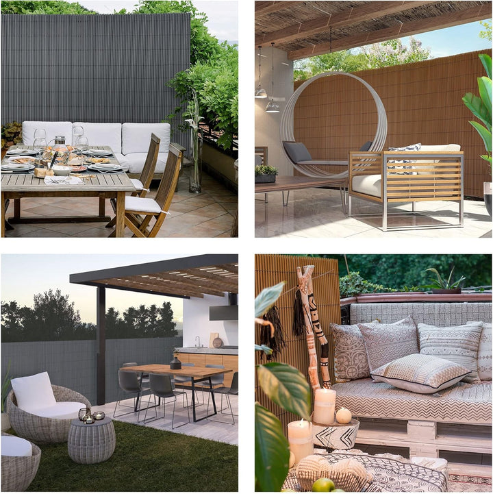 jarolift PVC Sichtschutzmatte Balkon Sichtschutz Wetterfest für Garten Terrasse, Sichtschutzzaun Bal