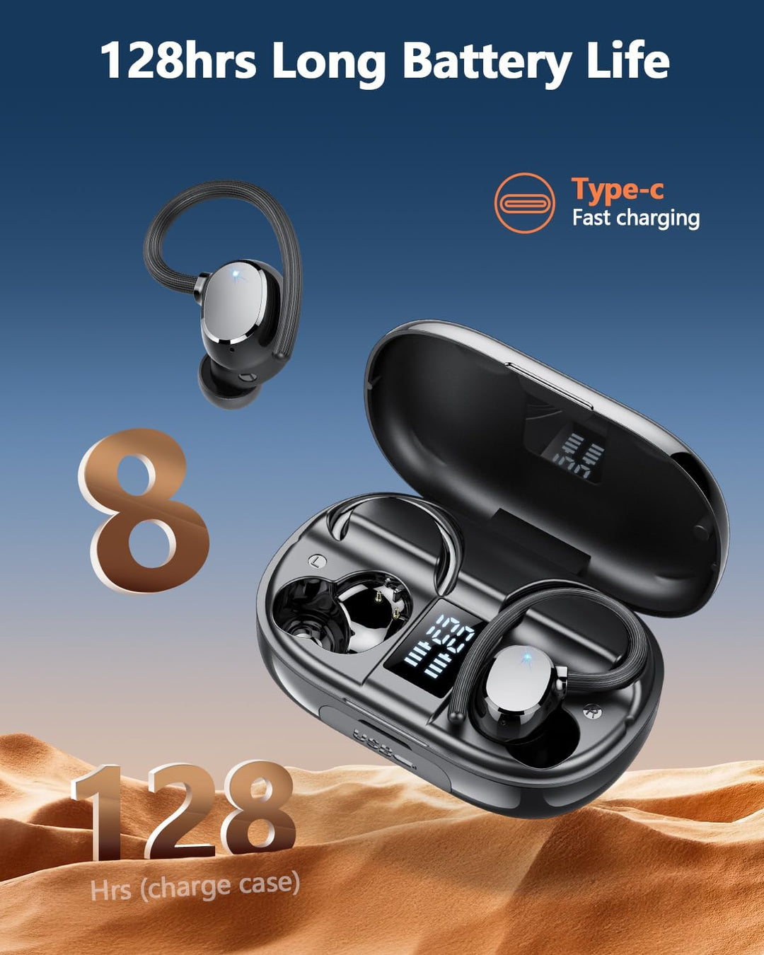Bluetooth Kopfhörer Sport, 2026 in Ear Kopfhörer Kabellos Bluetooth 5.3 mit HD Mic, Herausragender S