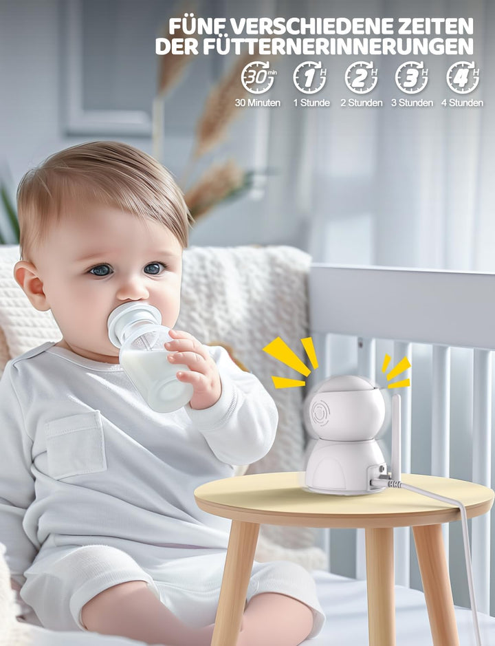 BURNNOVE Babyphone mit Kamera ohne WLAN, 5 Zoll IPS 720P Video Babyphone, Baby Monitor mit Nachtsich