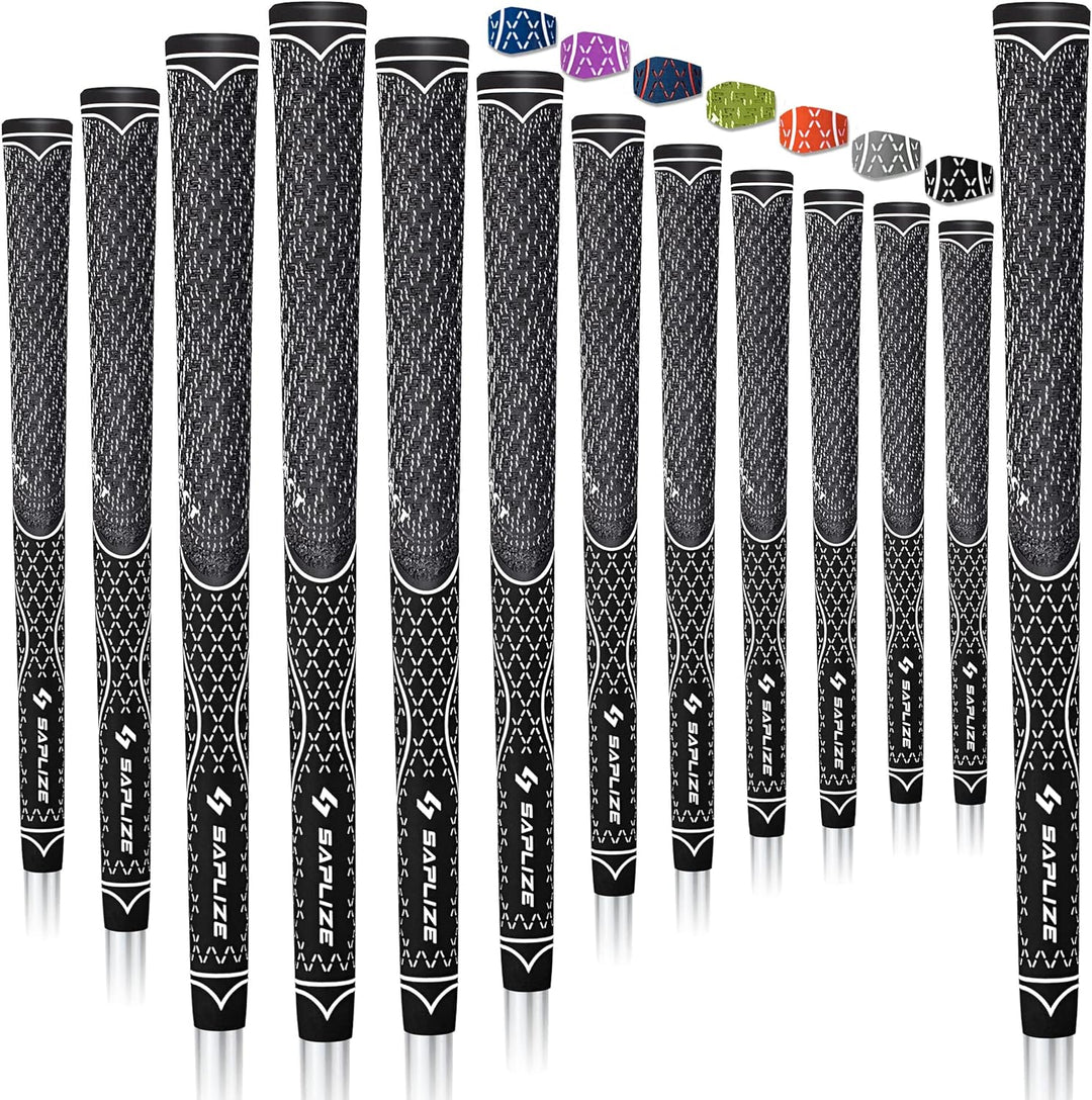 SAPLIZE Golfgriffe, Paket A (13 Griffe und komplettes Regripping-Kit), Paket B (13 Griffe), 7 Farben