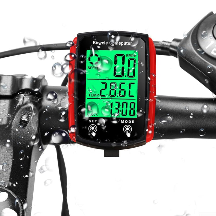 Fahrradcomputer Fahrrad Wasserdicht Kabelgebundener Tachometer Fahrrad Kilometerzähler mit LCD Displ