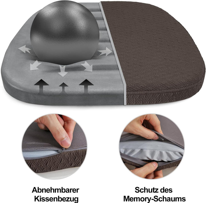 BUYUE Luxus Memory Foam Stuhl Kissen 1 Pack, Jacquard 40cm U-Form komfortable Esszimmerstuhl Pad, ab