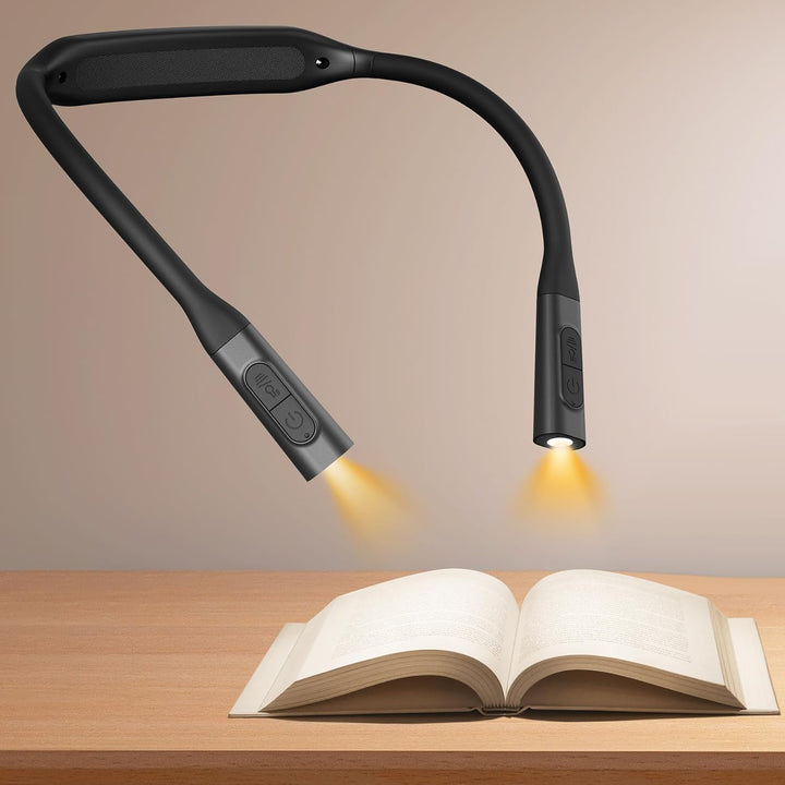 Glocusent Leselampe Hals mit 3 Farben und 6 Helliggkeitsstufen & Nackenlampe mit 100 Stunden, Leicht