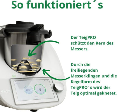 TeigPRO – Thermomix Zubehör Teig Pro Messer Dreckschutz, schützt das Thermomix TM6, TM5 Messer vor T