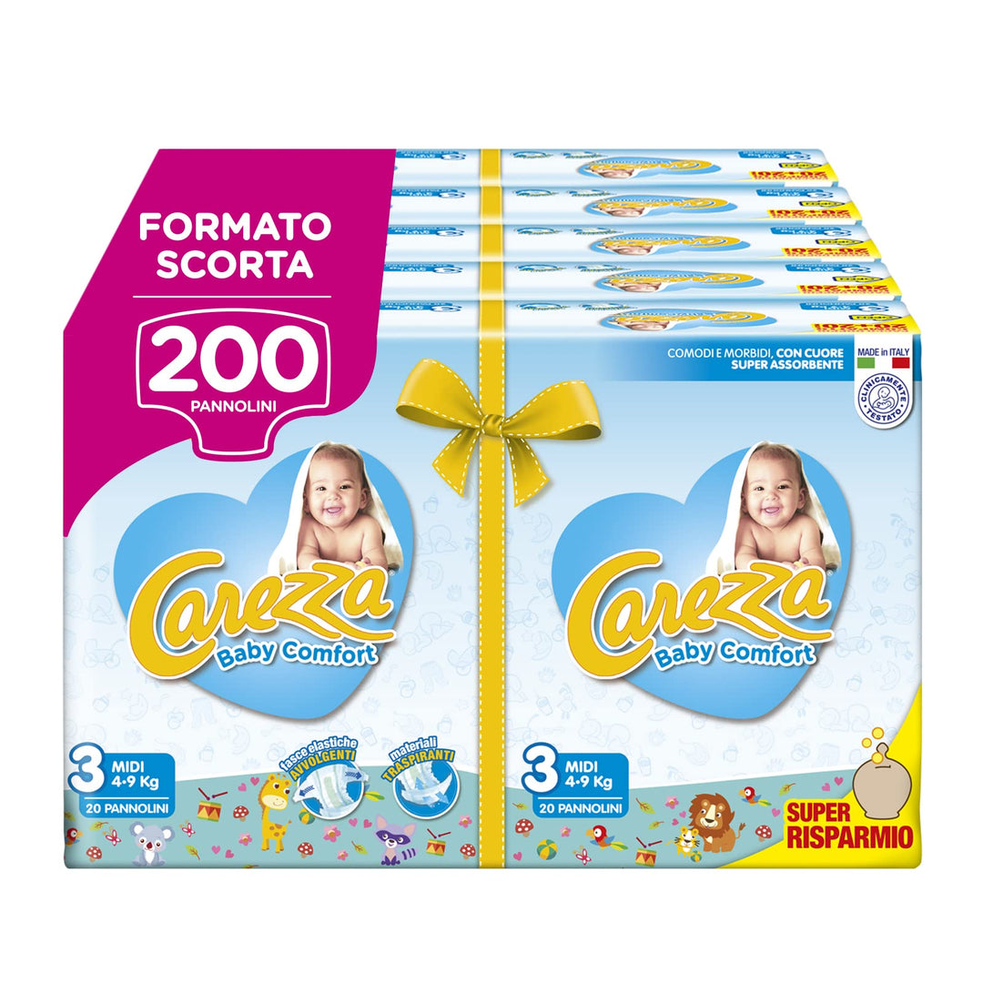 CAREZZA Baby Comfort Midi Grösse 3 (4-9 kg) 200 Windeln