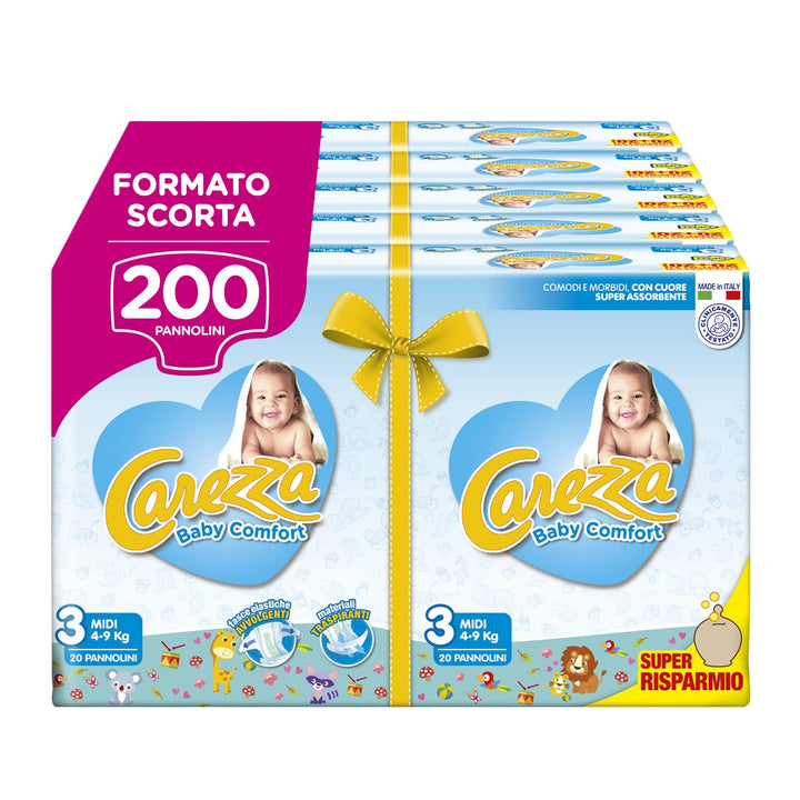 CAREZZA Baby Comfort Midi Grösse 3 (4-9 kg) 200 Windeln