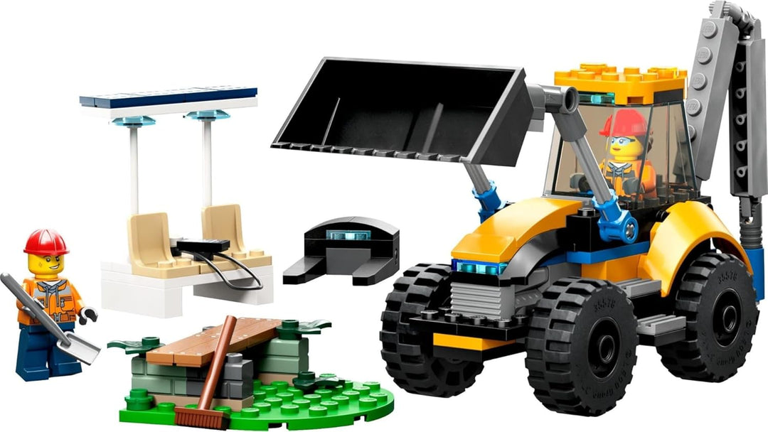 LEGO 60385 City Radlader Baufahrzeug, Bagger-Spielzeug für Kinder als Lernspielzeug mit Minifiguren,