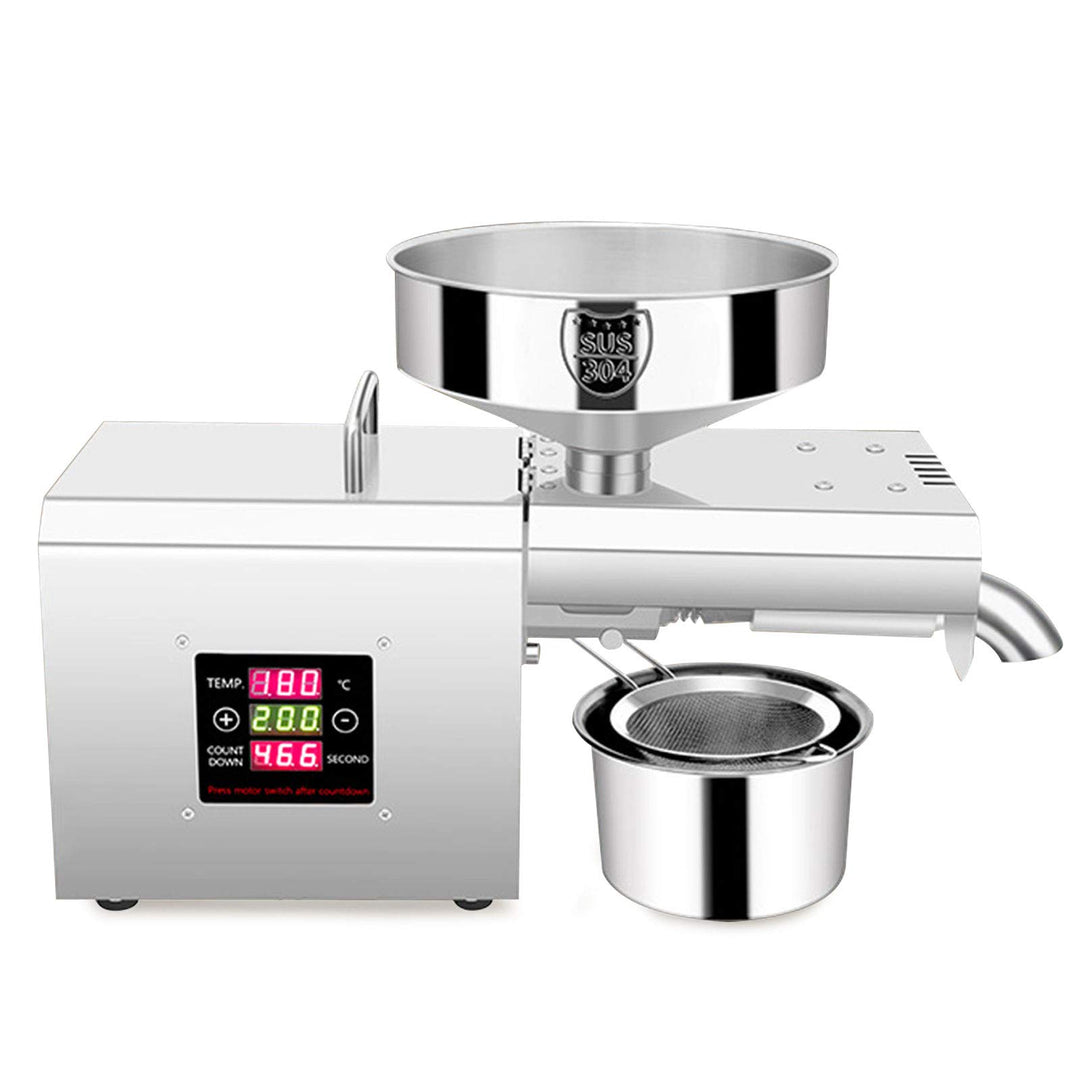 PUDLOR Automatische Ölpresse, Maschine Temperaturkontrolle Öl Extraktion Expeller Ölmühle 1500W EU-S
