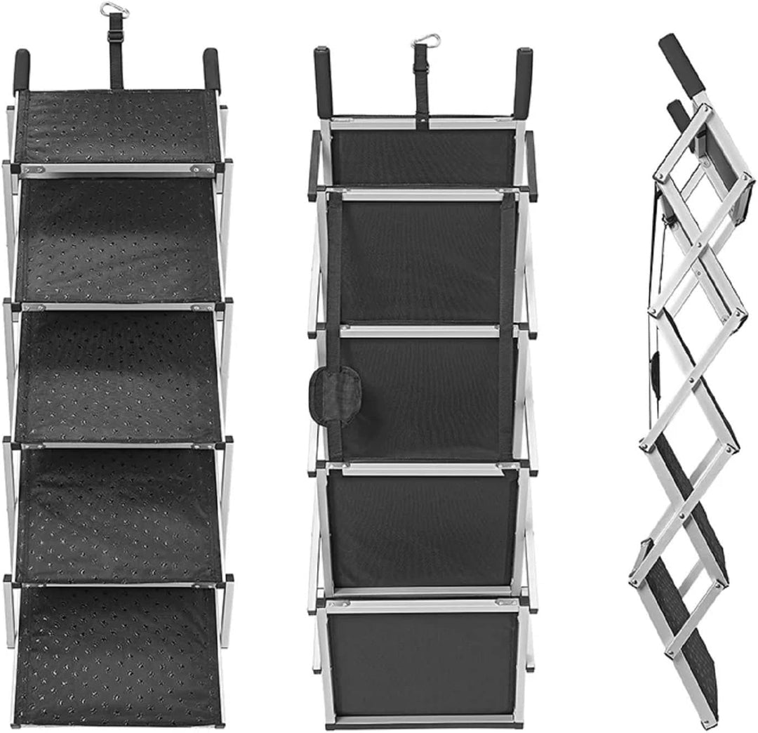 ProPlus Hundetreppe klappbar 5 Stufen Auto Hunde Treppen Hunderampe faltbar Tiertreppe, ca.: 155 x 3