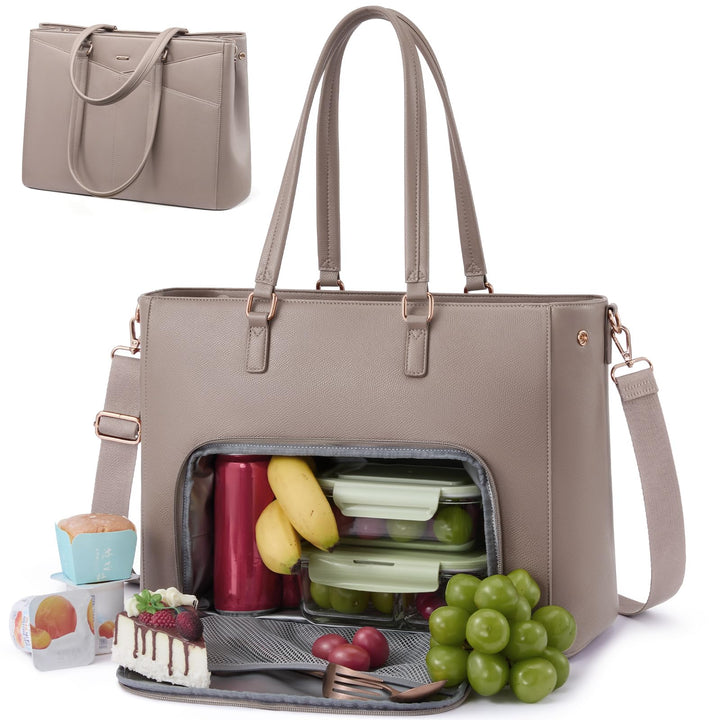 LOVEVOOK Laptoptasche Damen, Arbeitstasche mit Isoliertem Kühlfach Gross | 15,6 Zoll Laptop Handtasc