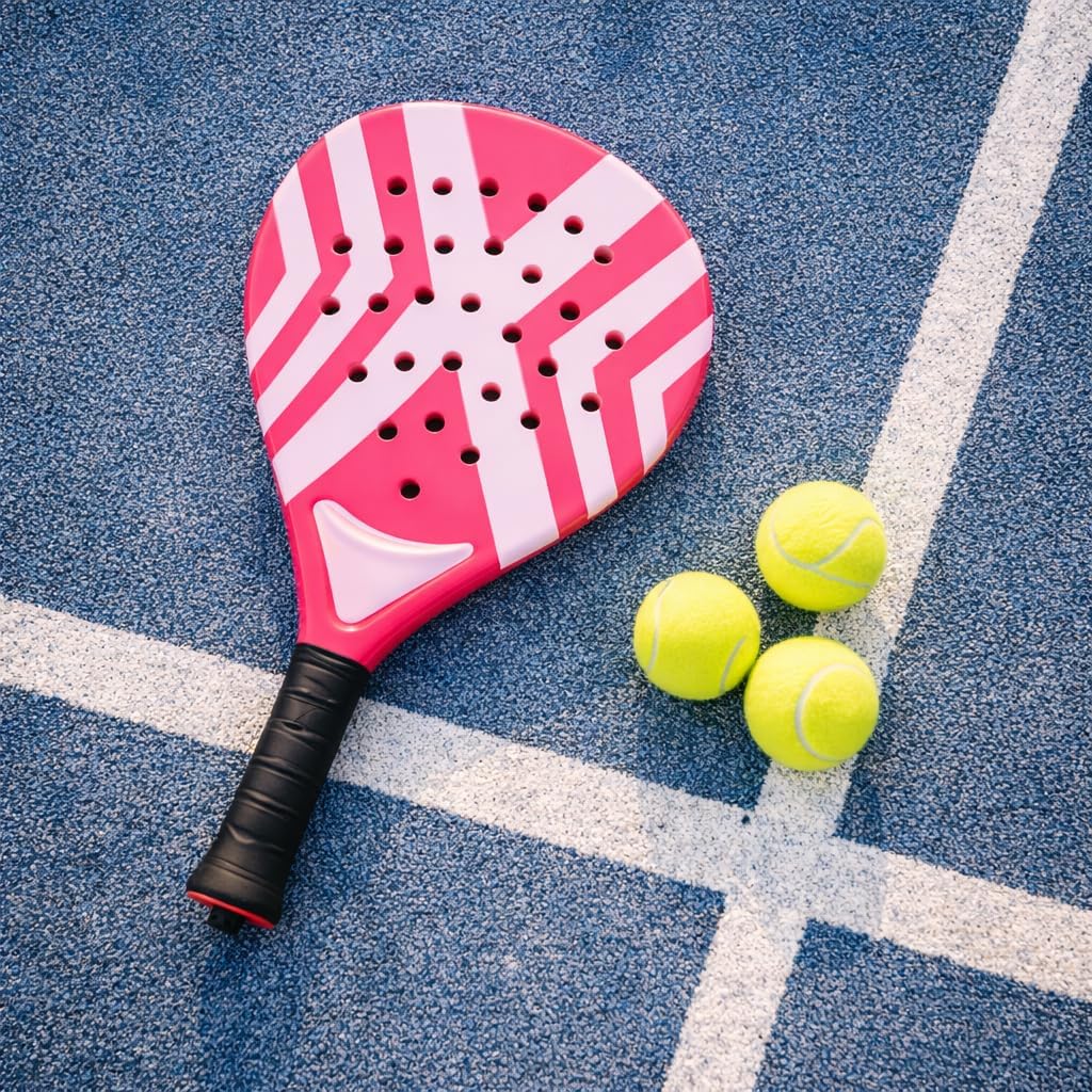 Padel Schläger Erwachsene Profi Racket Padelschläger Set mit Meshtasche Tennis Schläger für Anfänger