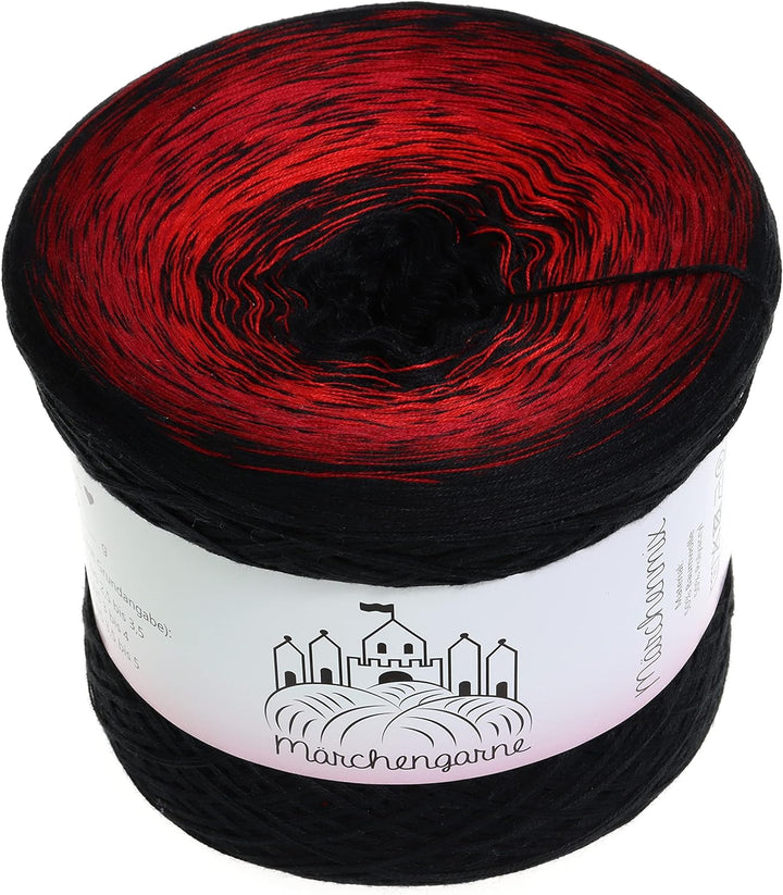 Farbverlaufsgarn Höllenfeuer 400g - 1520m 4 fädig Bobbel Wolle handstrickgarn, Höllenfeuer