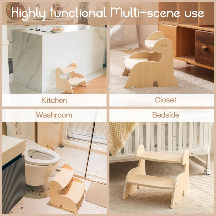 Promise Babe Tritthocker Kinder Holz Lernturm Montessori Holz Lernturm Für Kinder Dinosaur Baby Trit