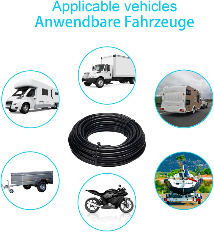 BEIJISTAR 10M Fahrzeugleitung 7x0,5mm² Rundkabel, 12V 24V 7 Adriges Anhängerkabel, 7 Adriges Elektro