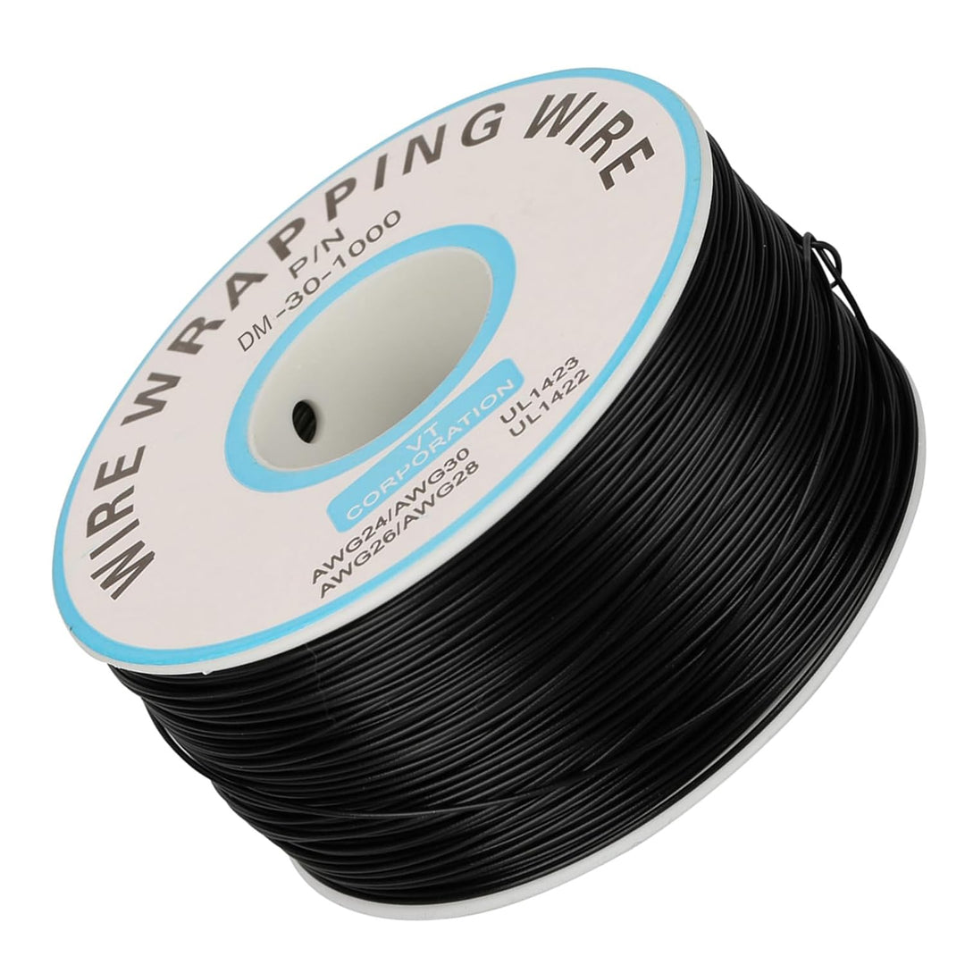 30AWG 0,25mm Schaltlitze Single Kupferkabel Litze Temperature 80℃ schwarz, schwarz