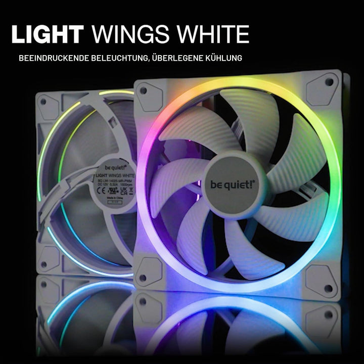 be quiet! Light Wings White 120mm PWM high-speed Triple Pack Gehäuselüfter, weiss, 3er Pack, BL101