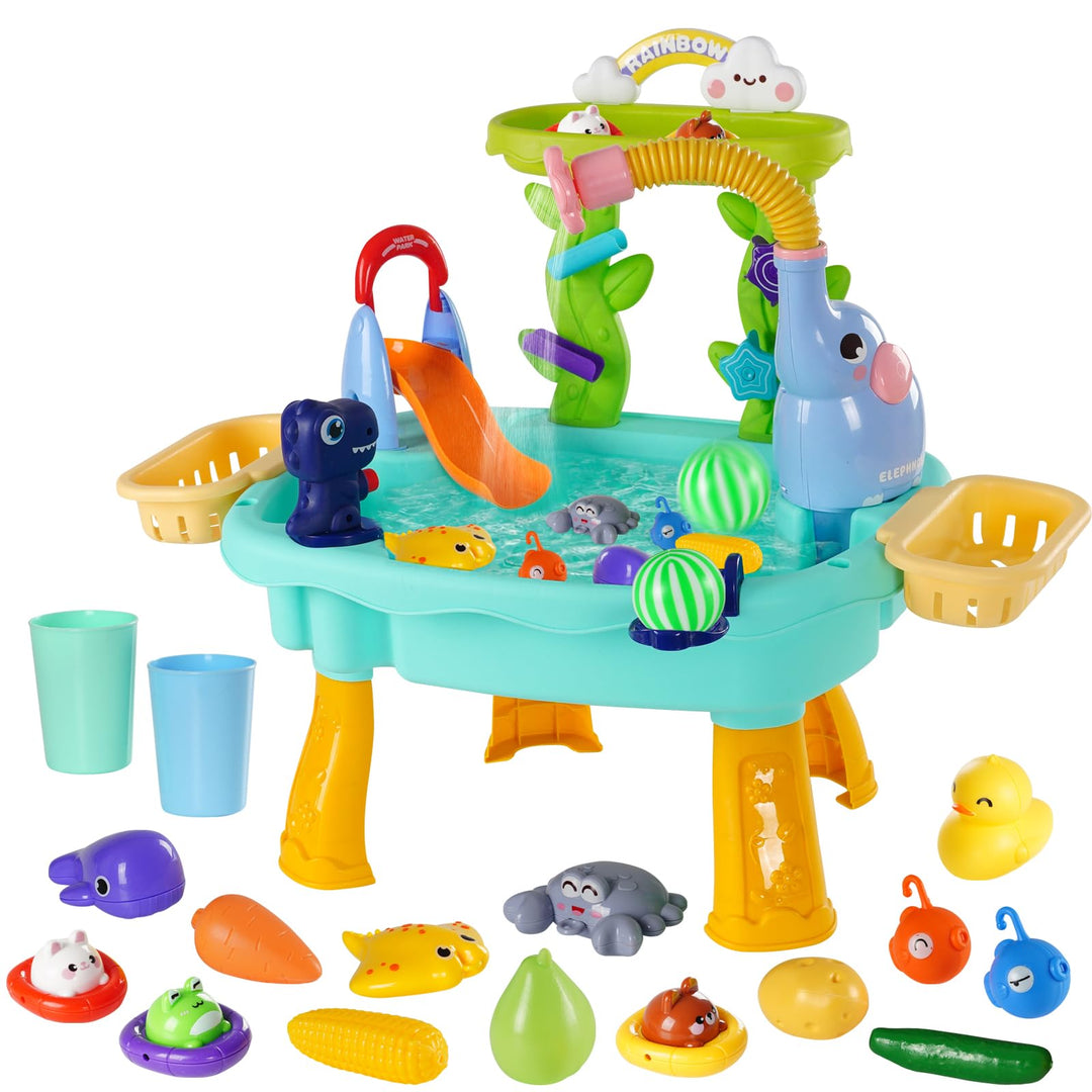 Wasserspieltisch Kinder Angelspiel, elektrischer Wasserumlauf Blau | Realistisches Spielzeugzubehör
