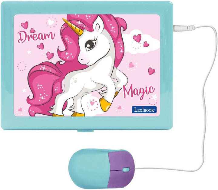 Lexibook, Einhorn, Lernlaptop mit 164 Aktivitäten, Englisch/Deutsch, JC598UNIi3 Unicorn, Unicorn