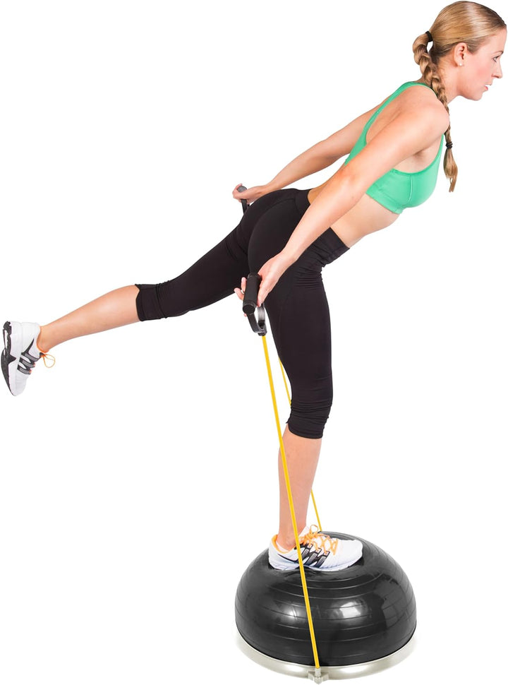 SportPlus Balance Ball Halbkugel inkl. Traningsbänder, ca. 62 cm Durchmesser, Balance Trainer für Gl
