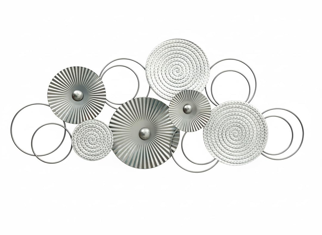 Generisch MF 3D Wandbild Sixo Metall Wanddeko Wandschmuck Kreise 83x38 cm Deko Wohnen Wanddekoration